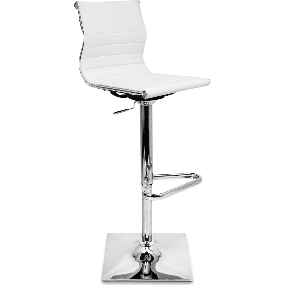 pierce white and chrome bar stool   