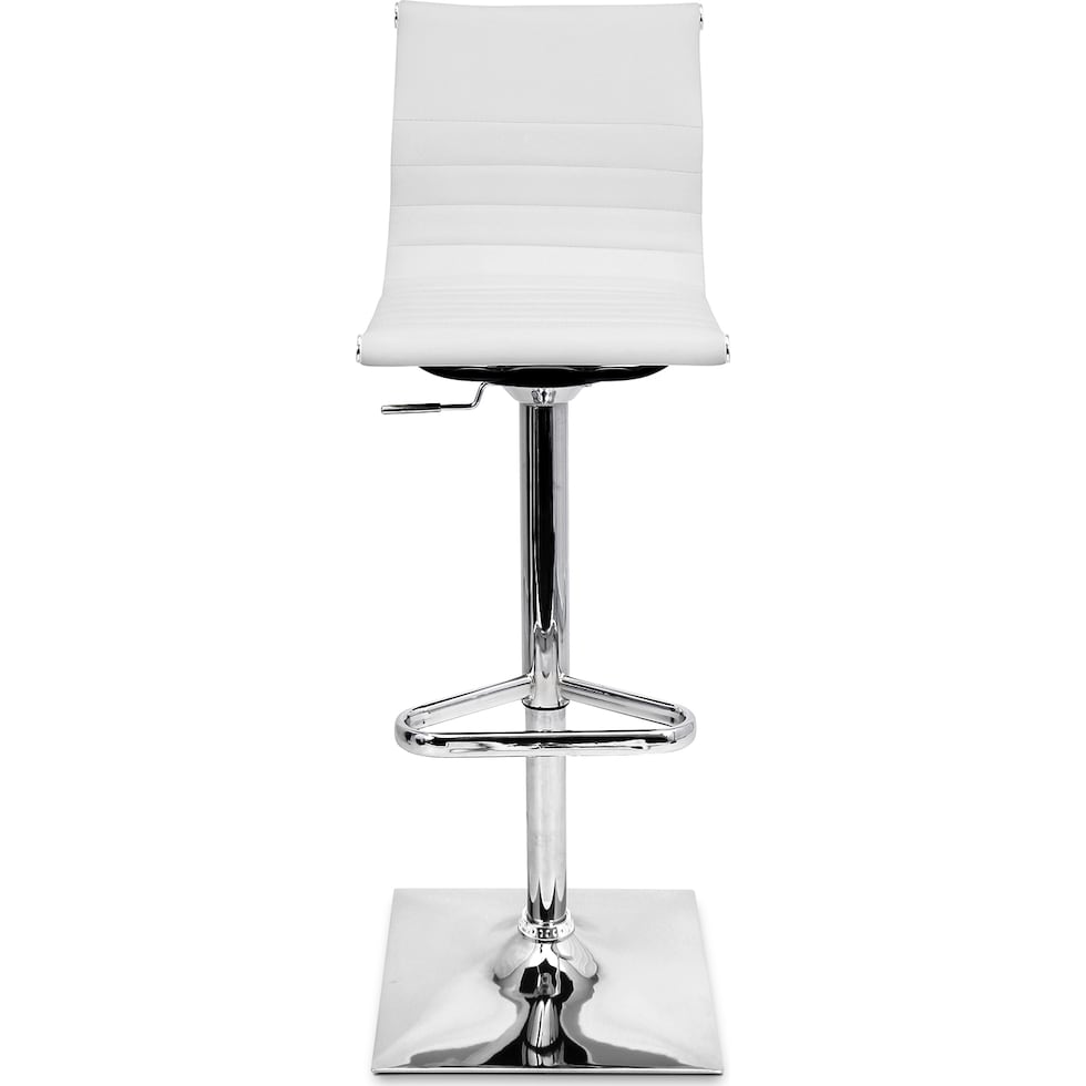 pierce white and chrome bar stool   