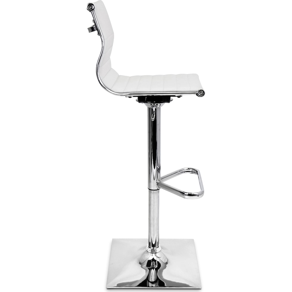 pierce white and chrome bar stool   