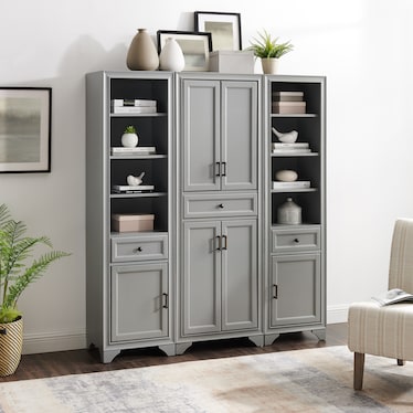 Pierre Pantry and 2 Linen Cabinets Set