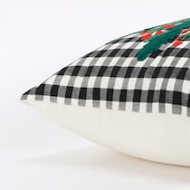pine and holly black accent pillow   