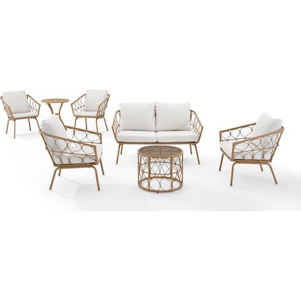 Pine Knoll 7-Piece Outdoor Set with Loveseat, 4 Chairs, and 2 Tables