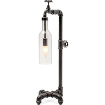 pipe bottle black table lamp   