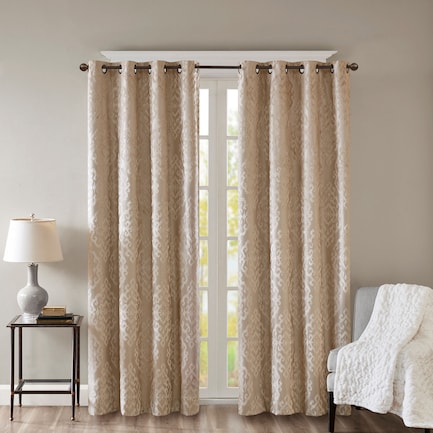 Placid 108" Blackout Curtain Panel - Champagne