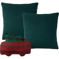 plaid camper green accent pillow   