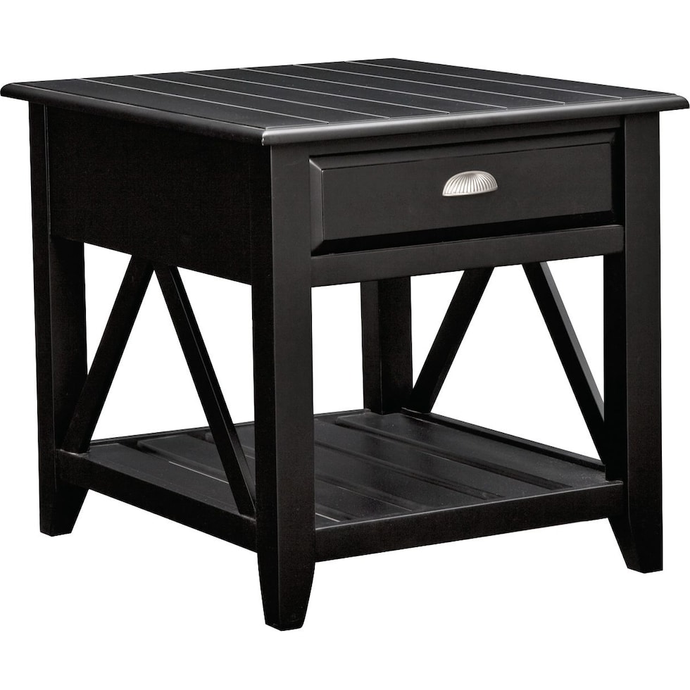 plantation coastal black end table   