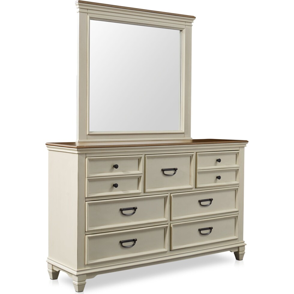 pleasant pointe white dresser and mirror   