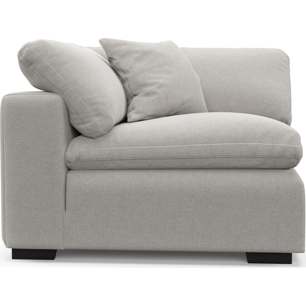 plush basker dove corner chair   