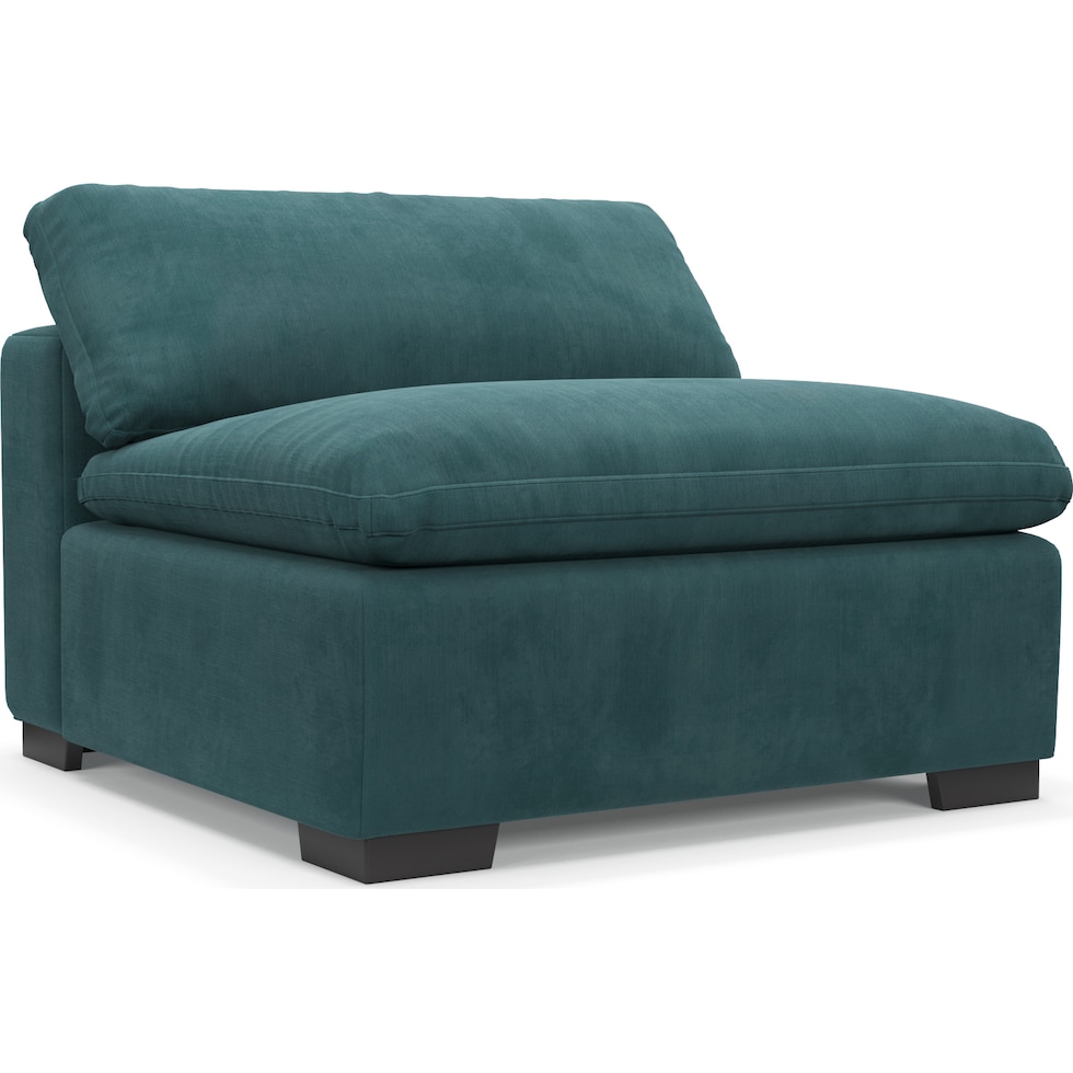 plush bella peacock armless chair   