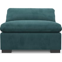 plush bella peacock armless chair   