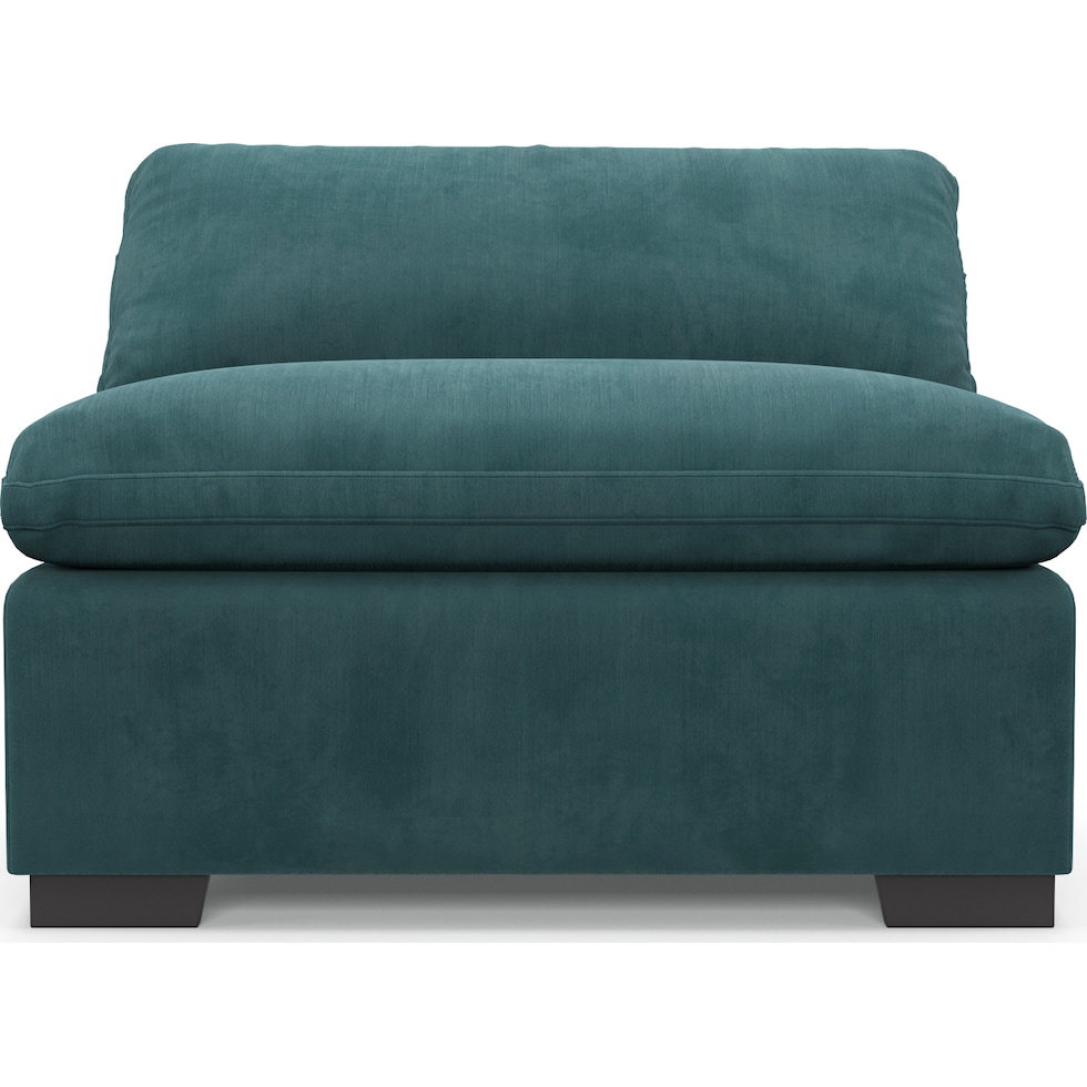 plush bella peacock armless chair   