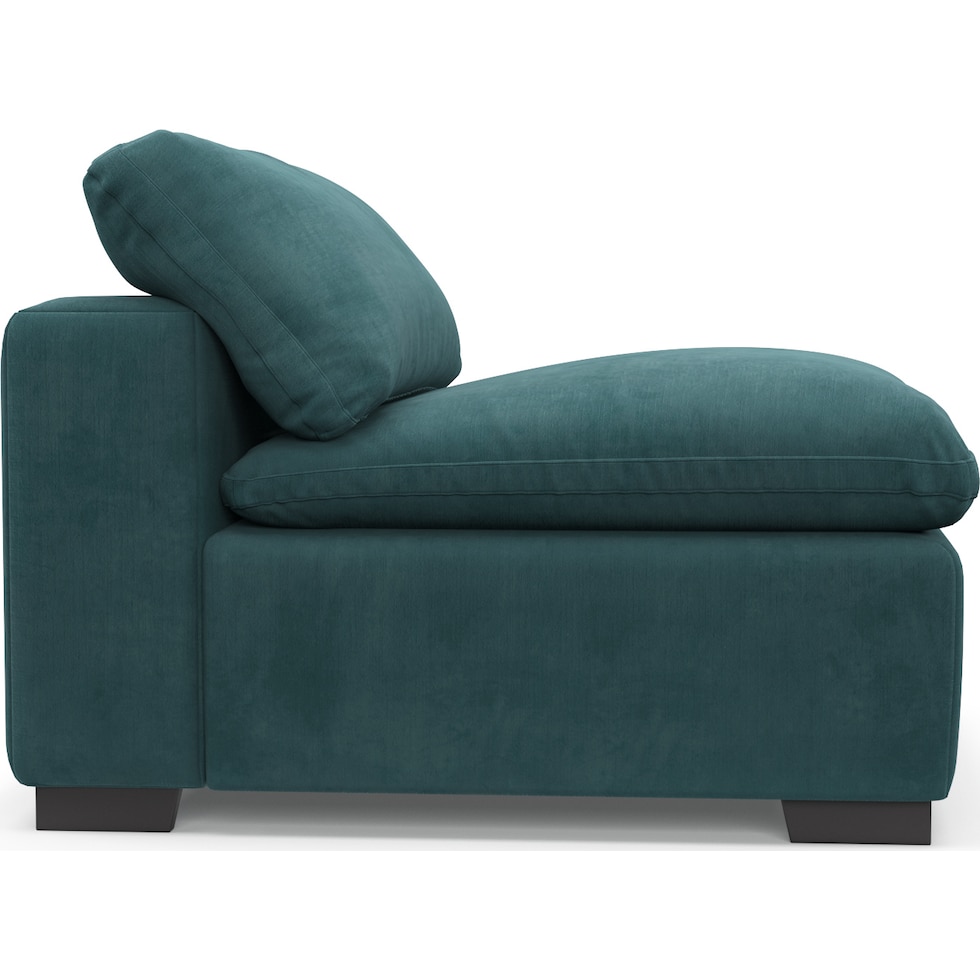 plush bella peacock armless chair   