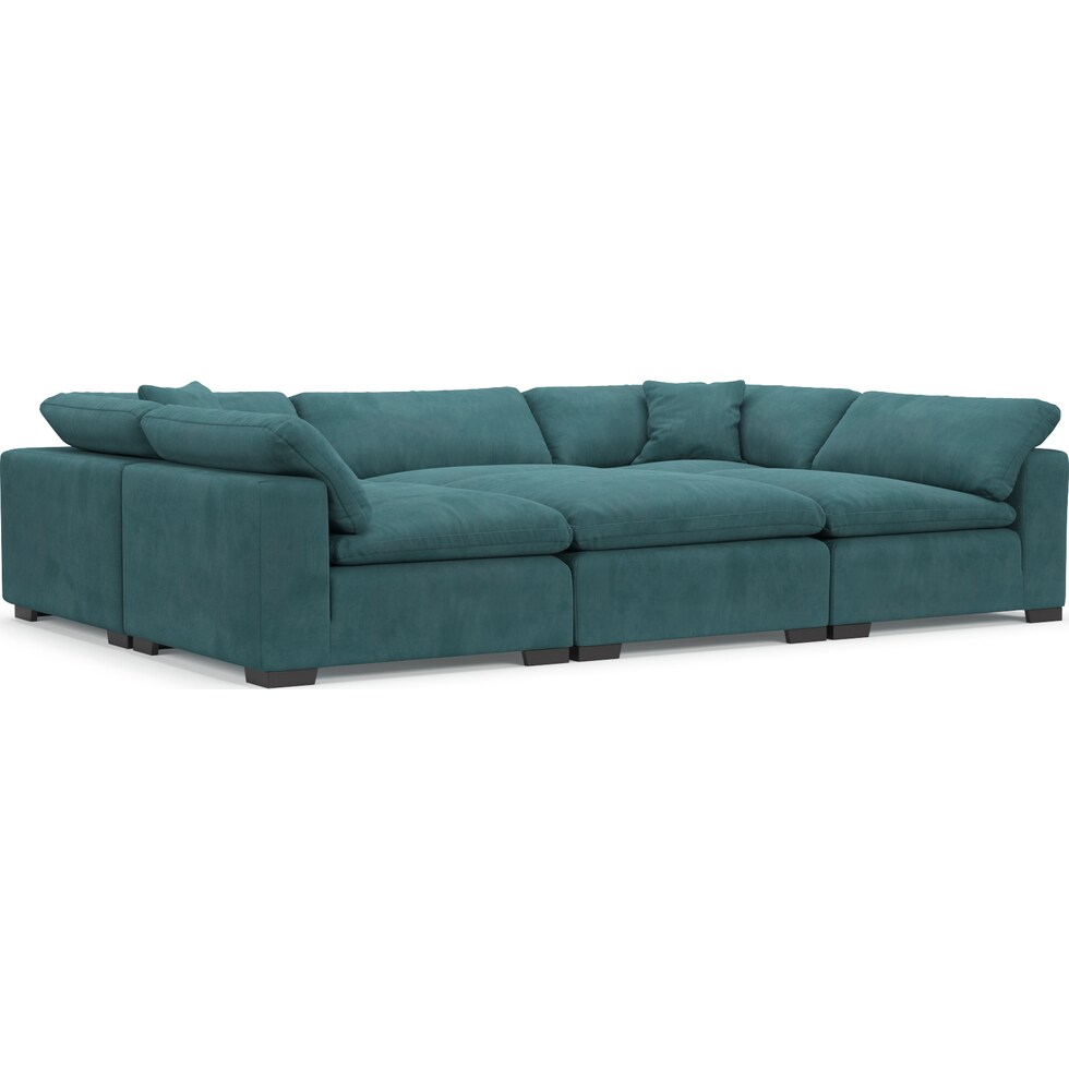 plush bella peacock sectional   