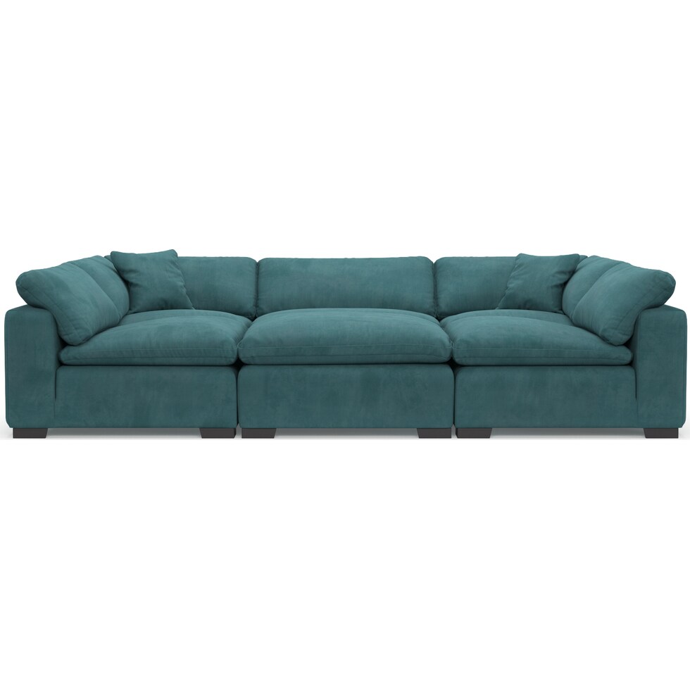 plush bella peacock sectional   