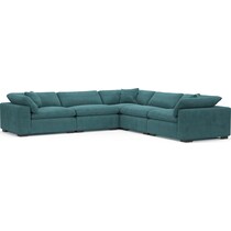 plush bella peacock sectional   