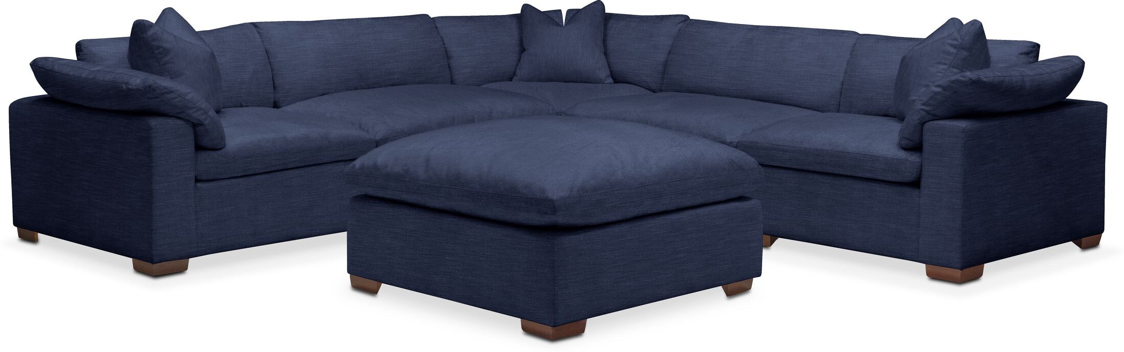 Plush 5Piece Sectional with Ottoman Value City Furniture and Mattresses