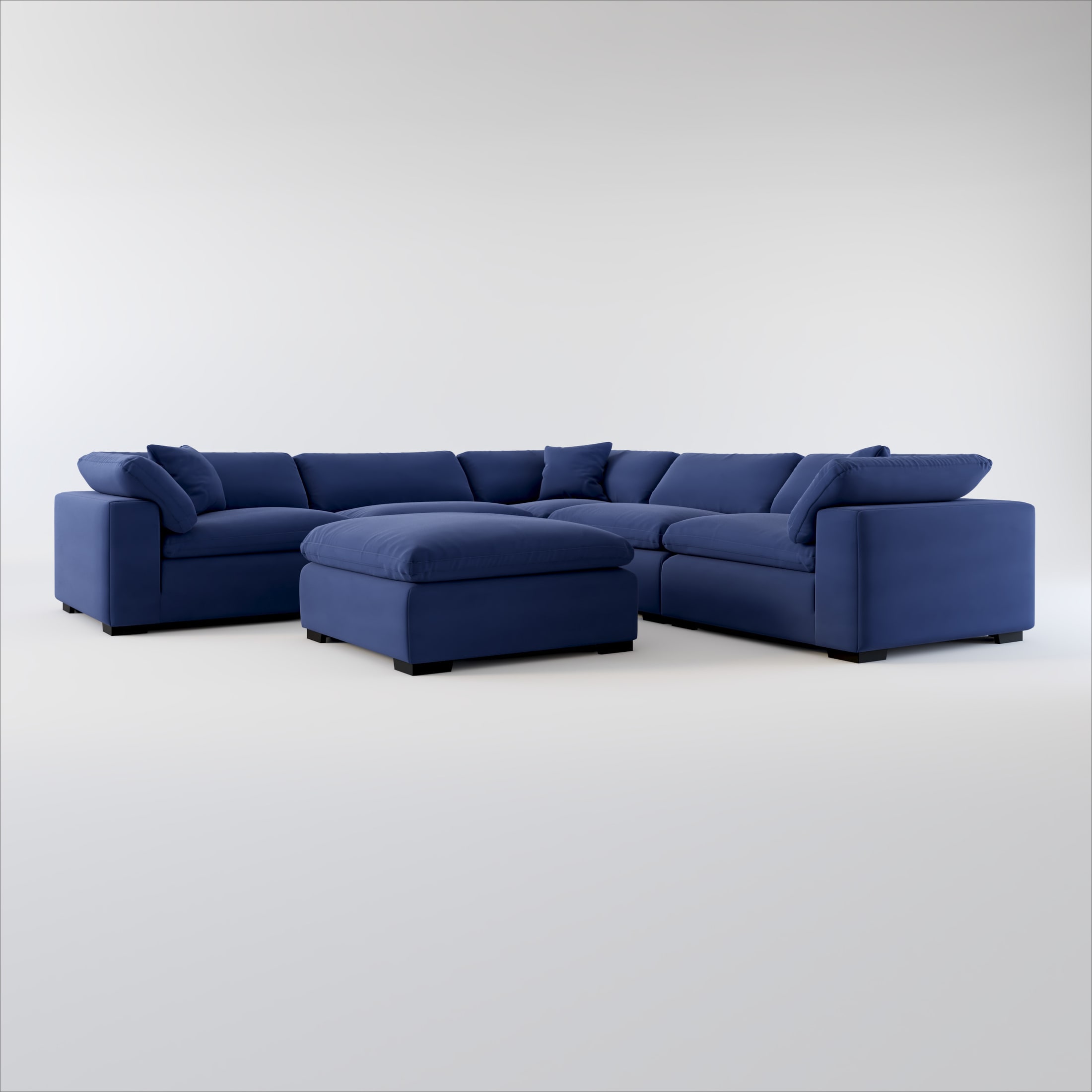 Value city deals blue leather sectional