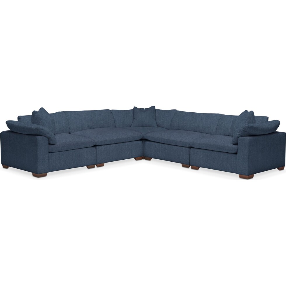 plush blue  pc sectional   