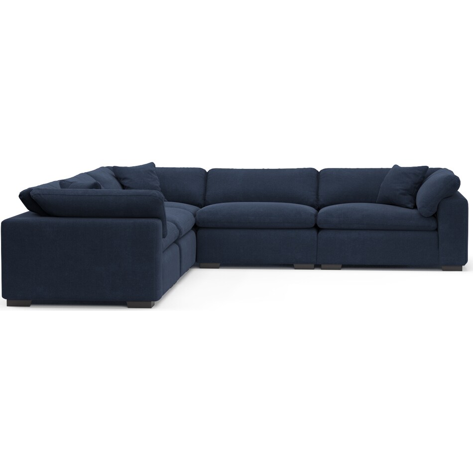 Plush Feathered Comfort 5Piece Sectional in Oakley Ink Value City
