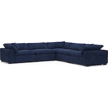 plush blue  pc sectional   