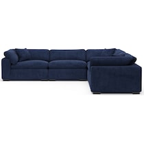 plush blue  pc sectional   