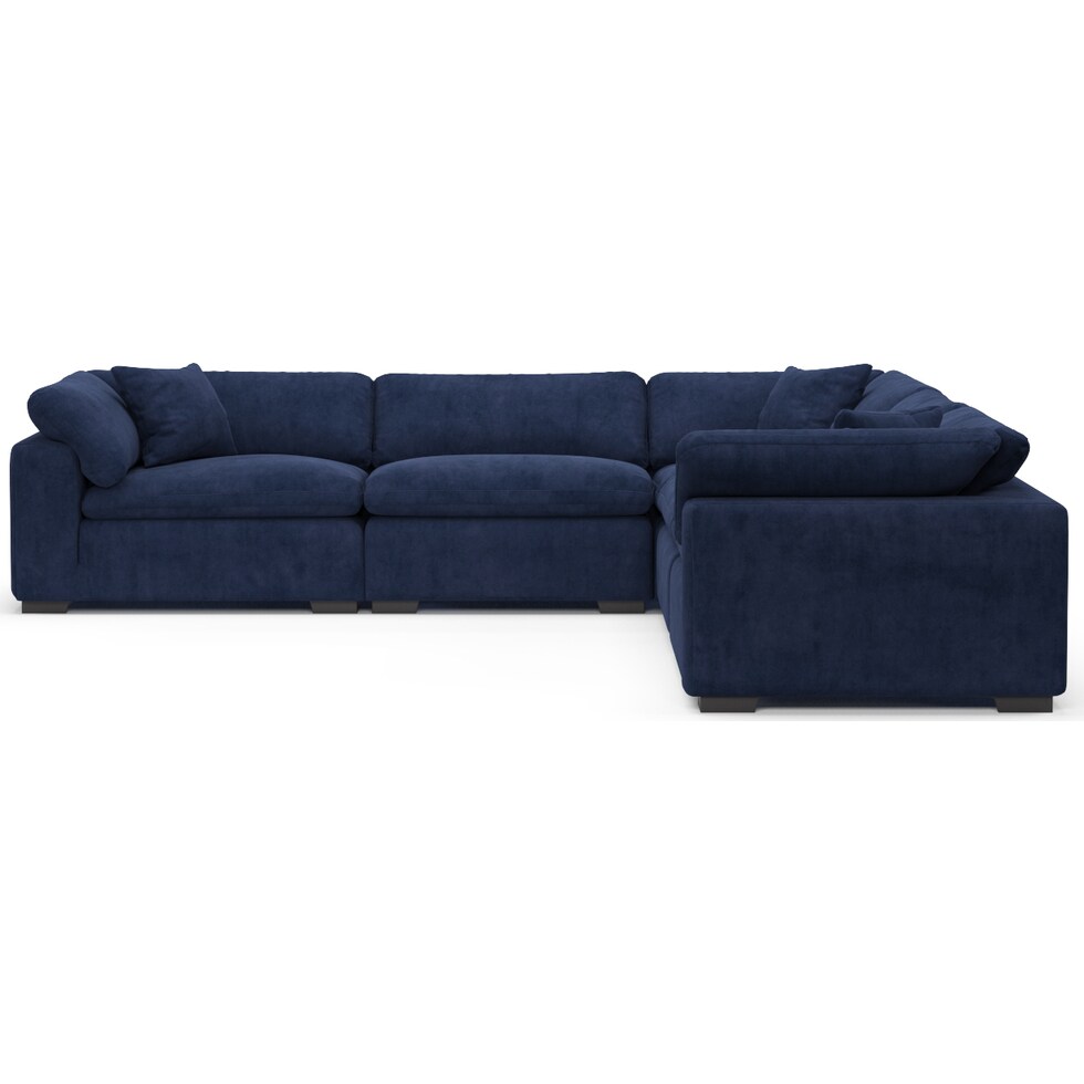 plush blue  pc sectional   