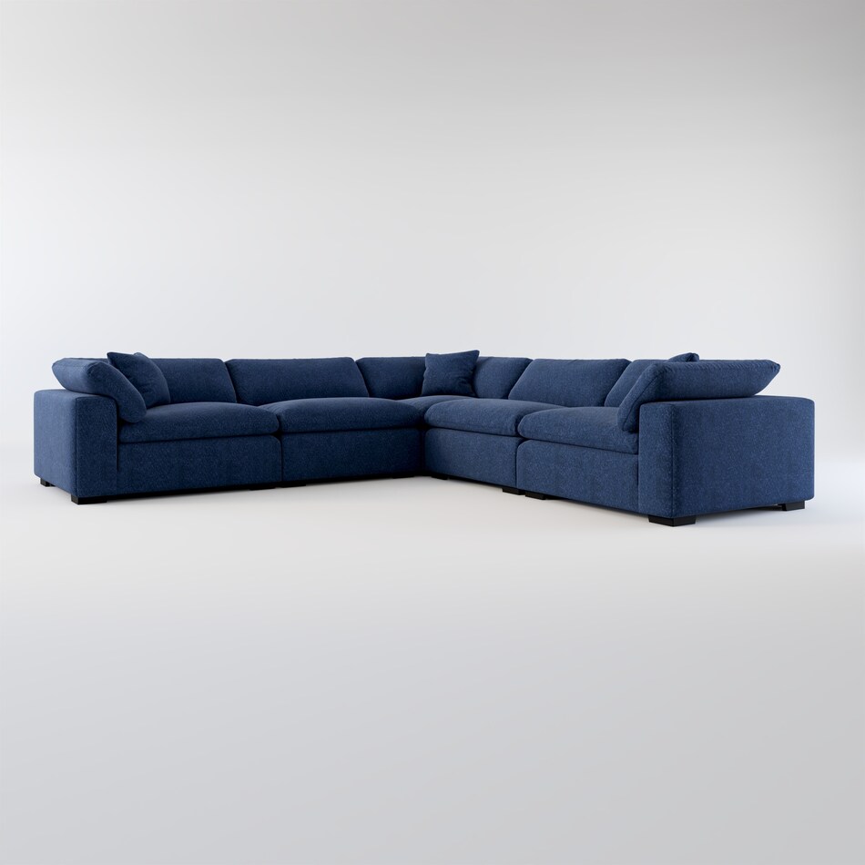 plush blue  pc sectional   