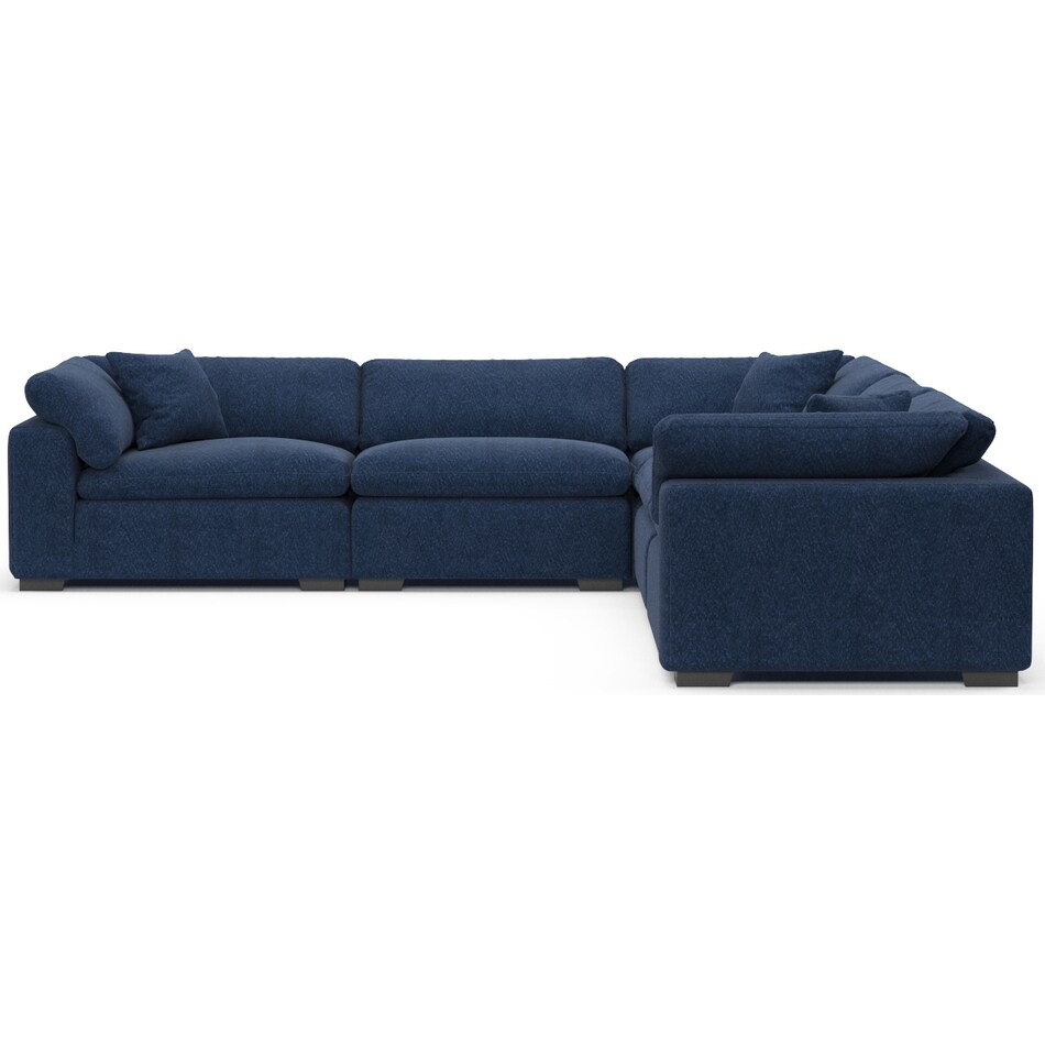 plush blue  pc sectional   