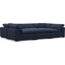 plush blue  pc sectional   