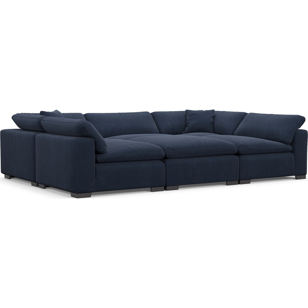 plush blue  pc sectional   
