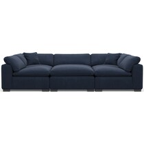plush blue  pc sectional   