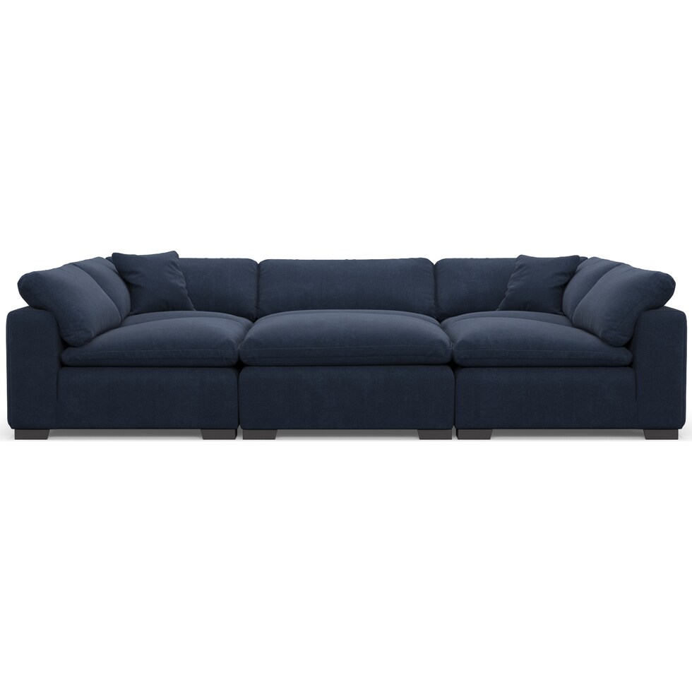 plush blue  pc sectional   