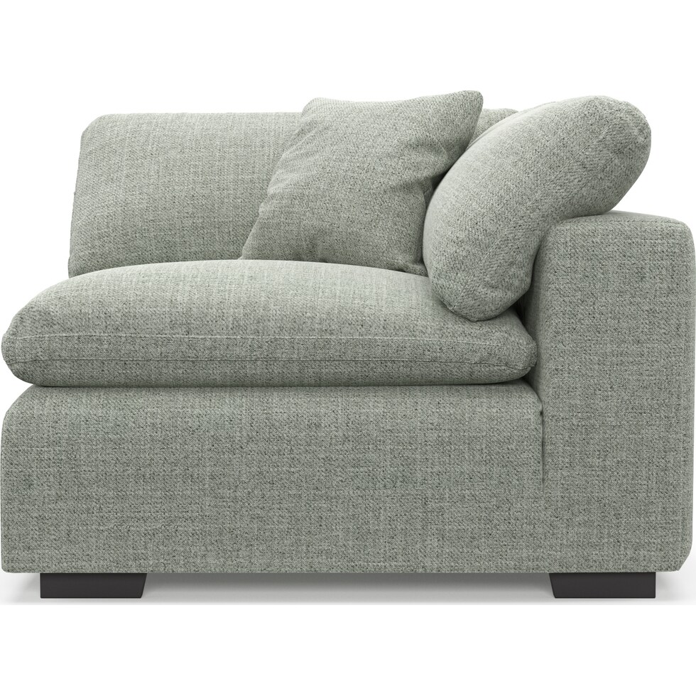 plush blue corner chair   
