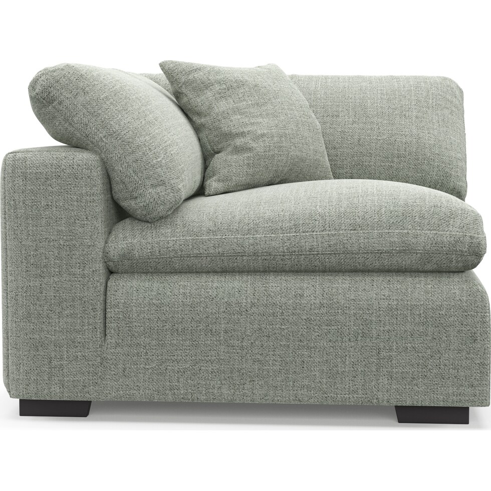 plush blue corner chair   