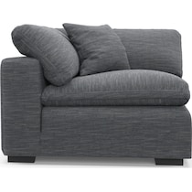 plush blue corner chair   