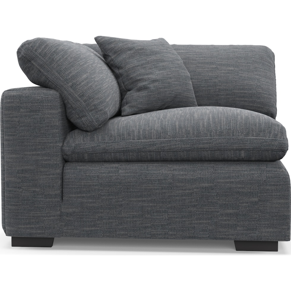 plush blue corner chair   