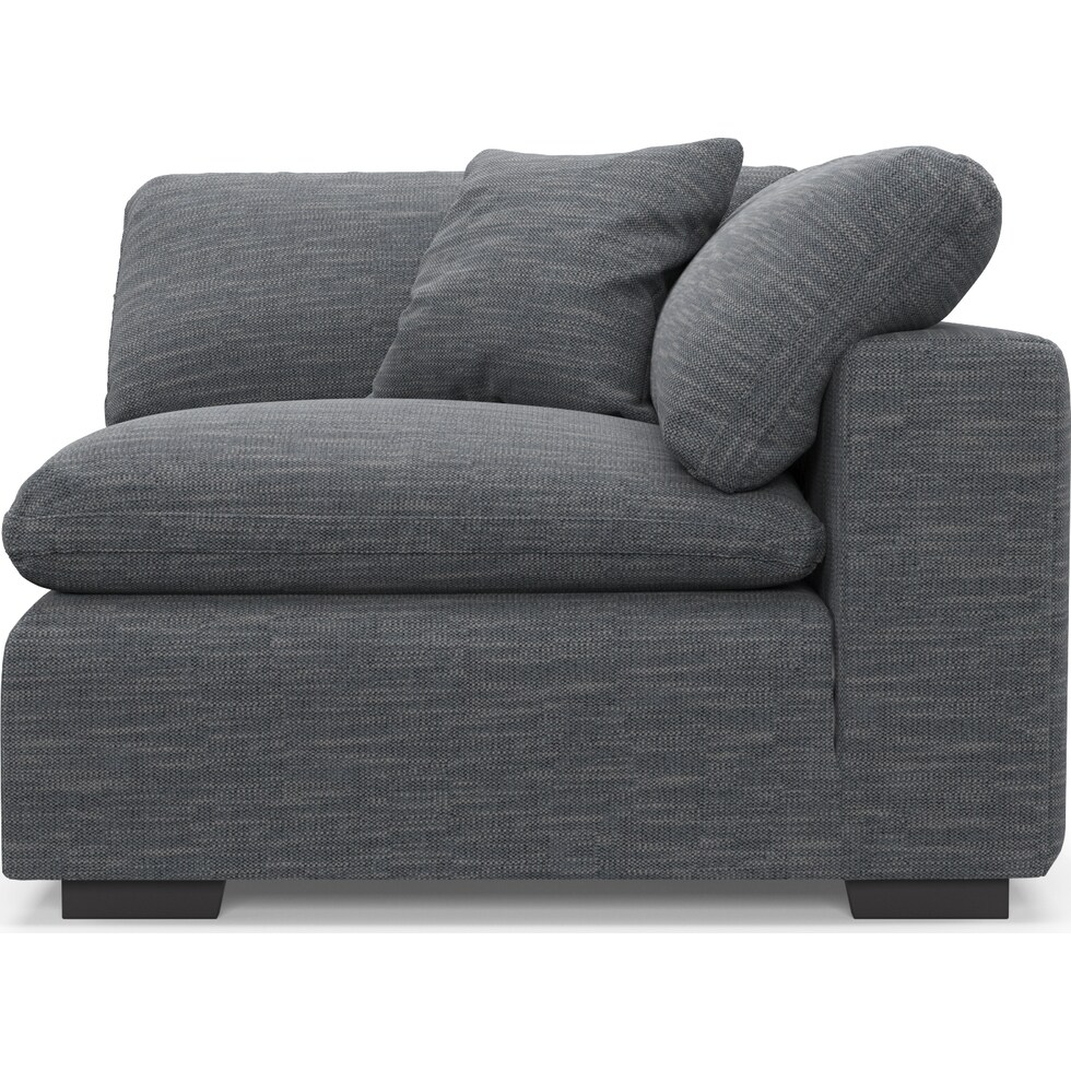 plush blue corner chair   