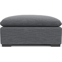 plush blue ottoman   