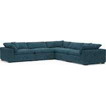 plush blue sectional   
