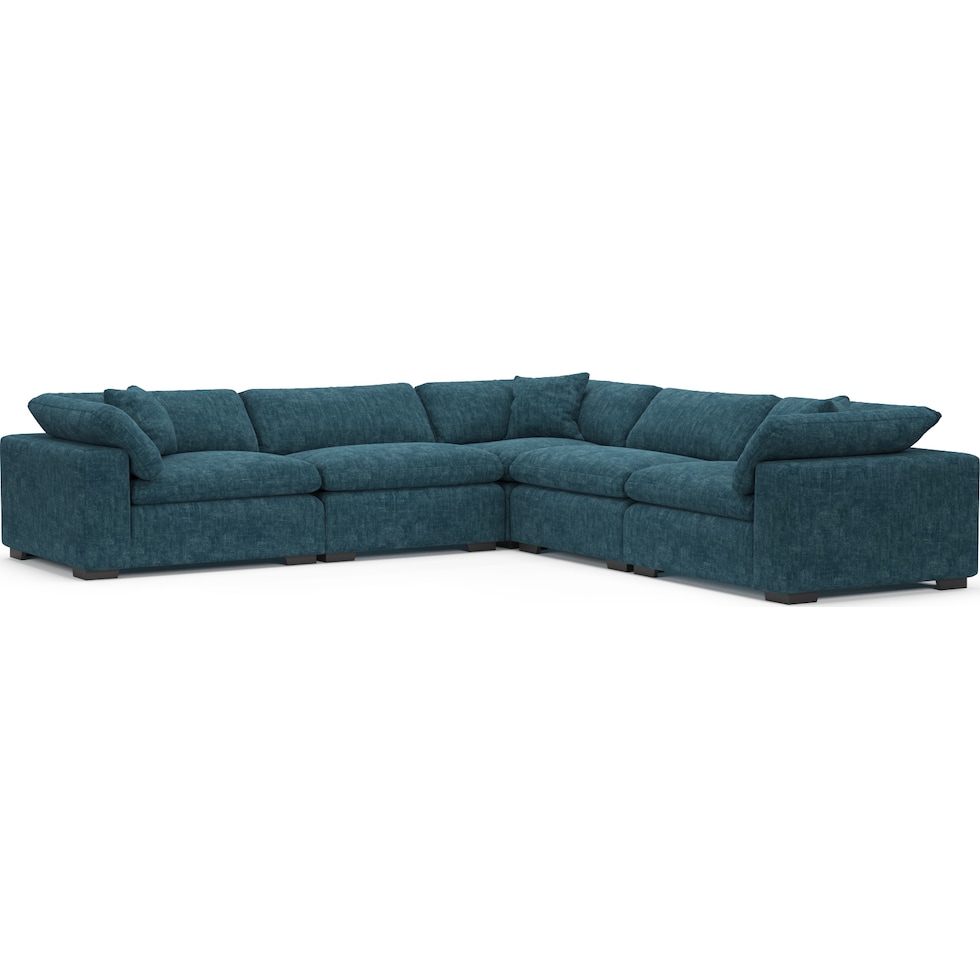 plush blue sectional   