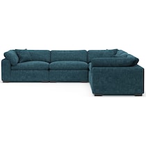 plush blue sectional   