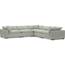 plush blue sectional   