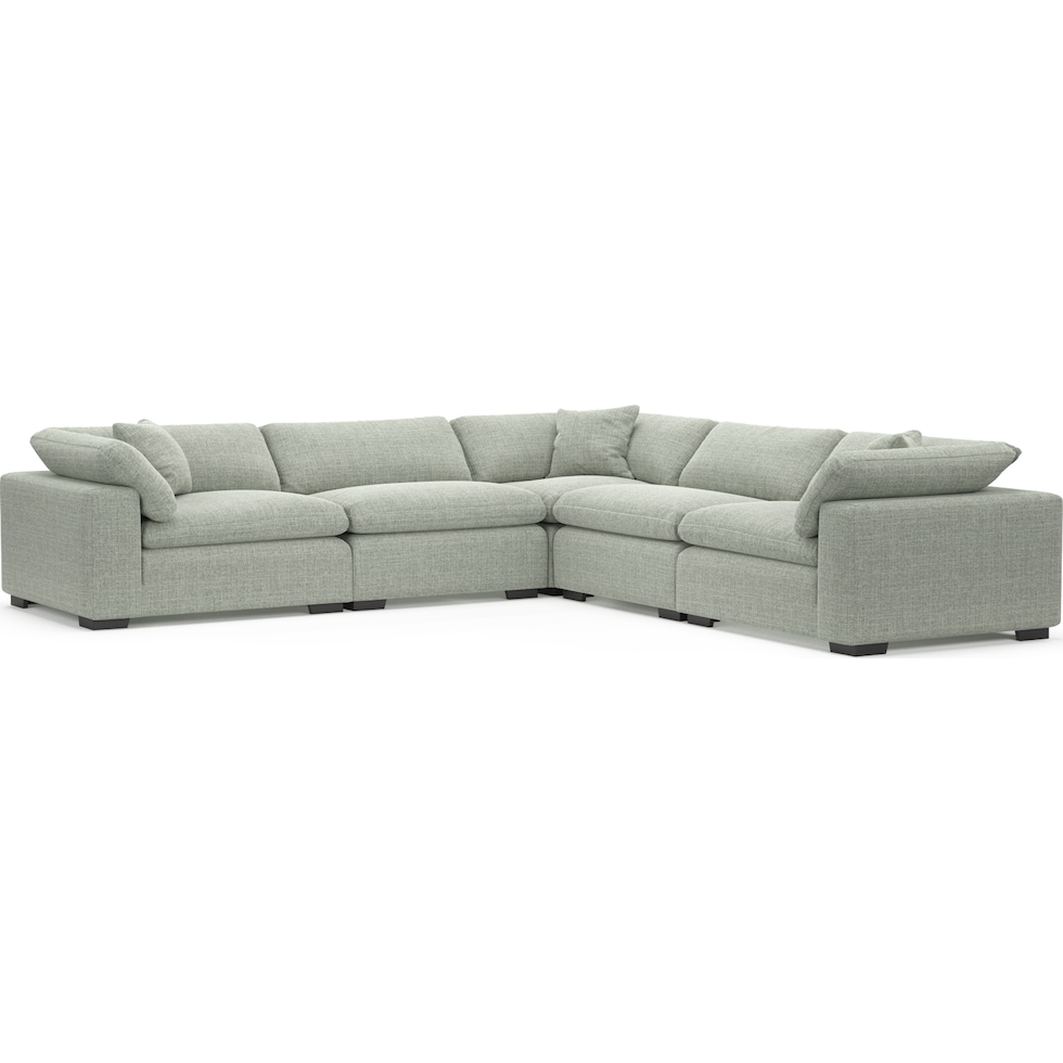 plush blue sectional   