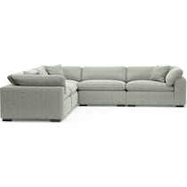 plush blue sectional   