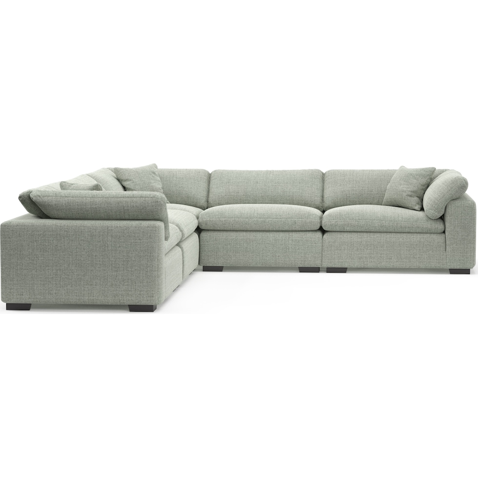 plush blue sectional   