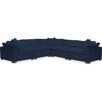 plush blue sectional   