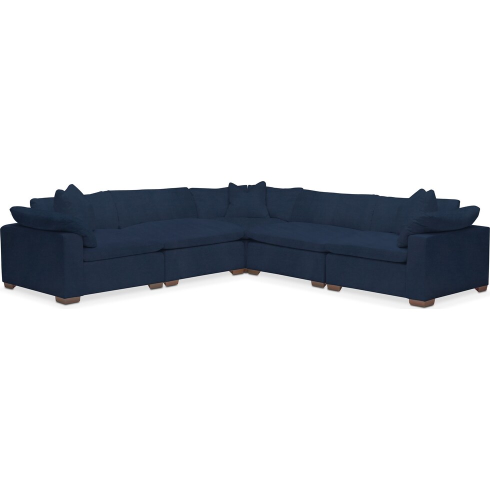 plush blue sectional   