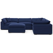 plush blue sectional   