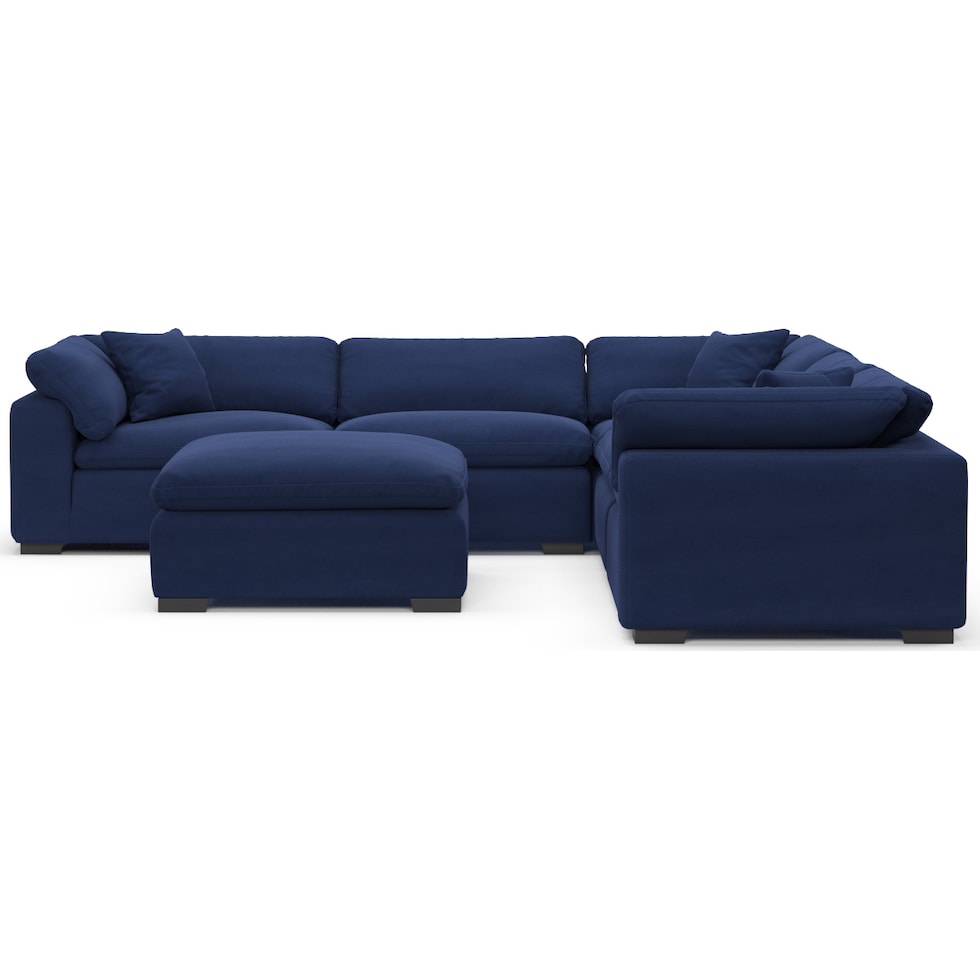 plush blue sectional   