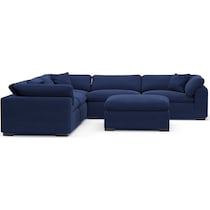 plush blue sectional   